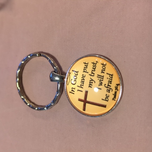 3 bright color Biblical God 1" round keychains great for Gifting nwot - Picture 2 of 5